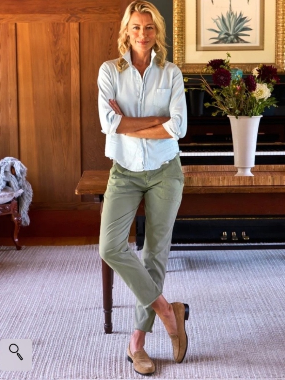 Frank & Eileen Blackstone Pant Utility Army Green Size 6